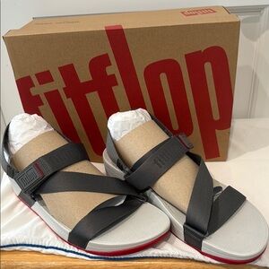 Fitflop Black and Gray Sandals for Effortless Comfort